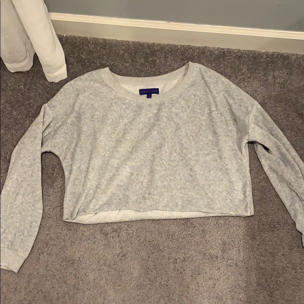 grey crop pullover